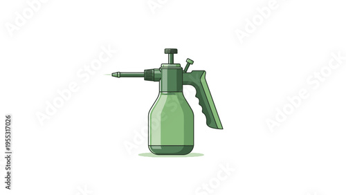 Green Spray Bottle Isolated.