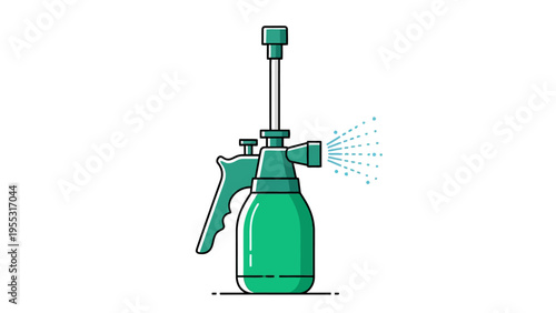 Green Spray Bottle Illustration.