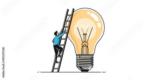 Man Changing Light Bulb.