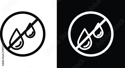 No leakage sign pack in black and white colors