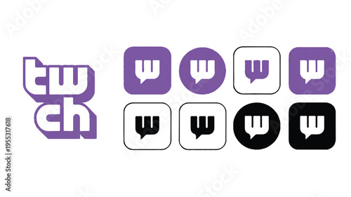 Diverse collection of digital interface icons representing various online communication and application elements, arranged in a grid format