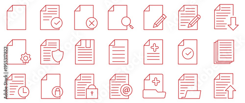 Legal documents icon set. Editable line icons. Vector illustration.
