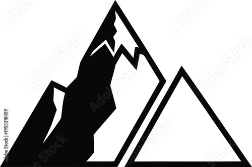 Mountain peaks silhouette logo Vector