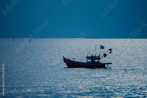 Fishing boat sea ocean wate...