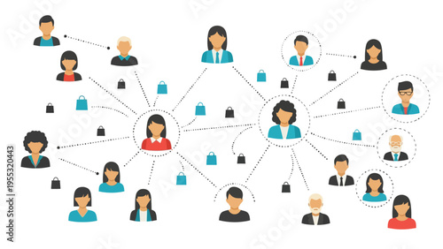 Professional Network Connections Illustration.