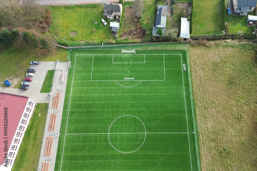 Fototapeta premium Soccer stadium layout with goals and markings