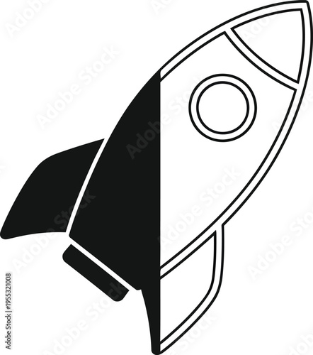 Rocket ship icon launch Vector
