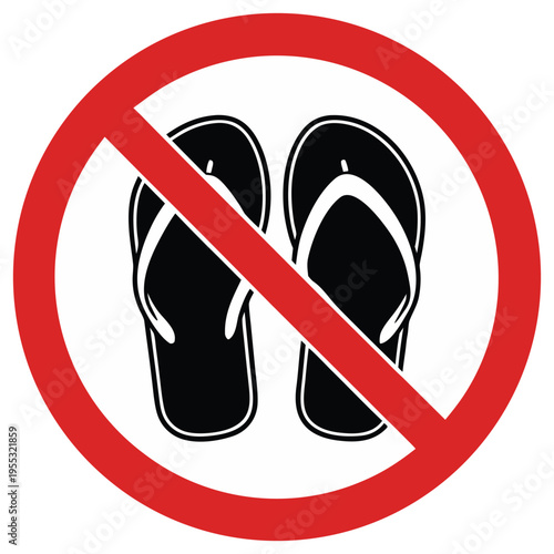 Workplace Safety Icon Sandals and Open-Toe Footwear Prohibited