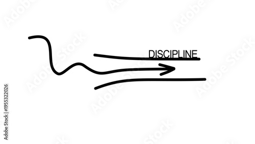 symbol of discipline, arrow in a frame, black isolated silhouette