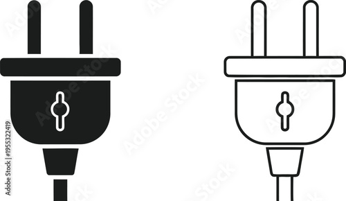 Black and white plugs Vector