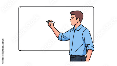 Man Writing on Board.