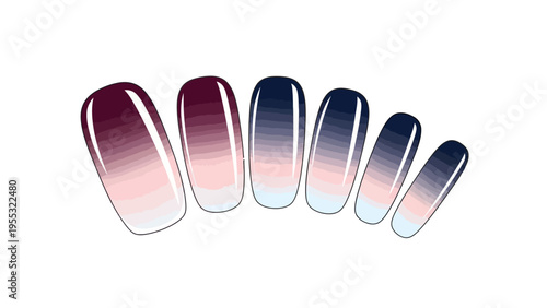 Nail Art Gradient Tips.