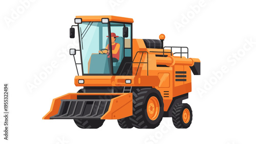 Orange Heavy Machinery Vehicle.