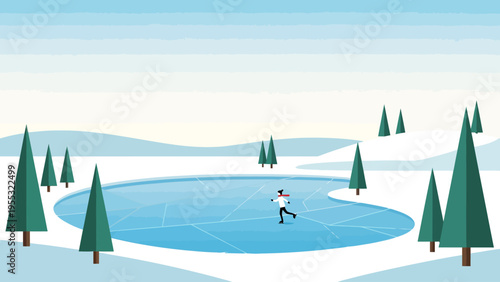 Person Ice Skating Alone.
