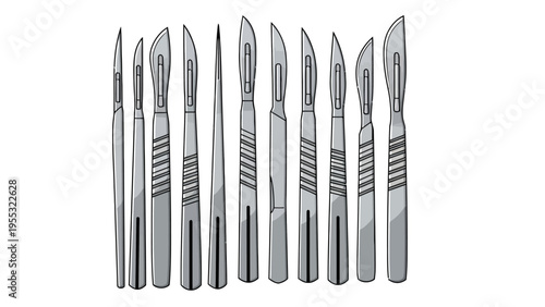 Scalpel Blades on White.