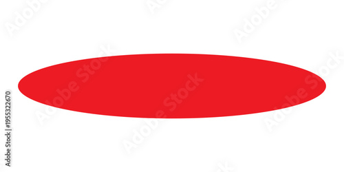 Abstract Red Elliptical Capsule Shape with Smooth Curves