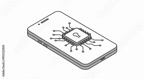 Smartphone with Virus Illustration.