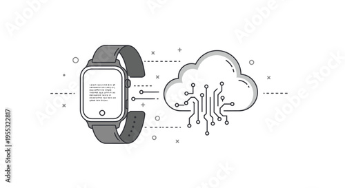Smartwatch Connected to Cloud.