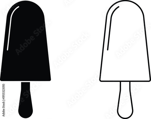 Black and white popsicle illustrations Vector