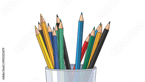 Colored Pencils in Cup.