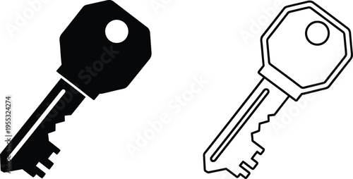 Keys pair black white Vector