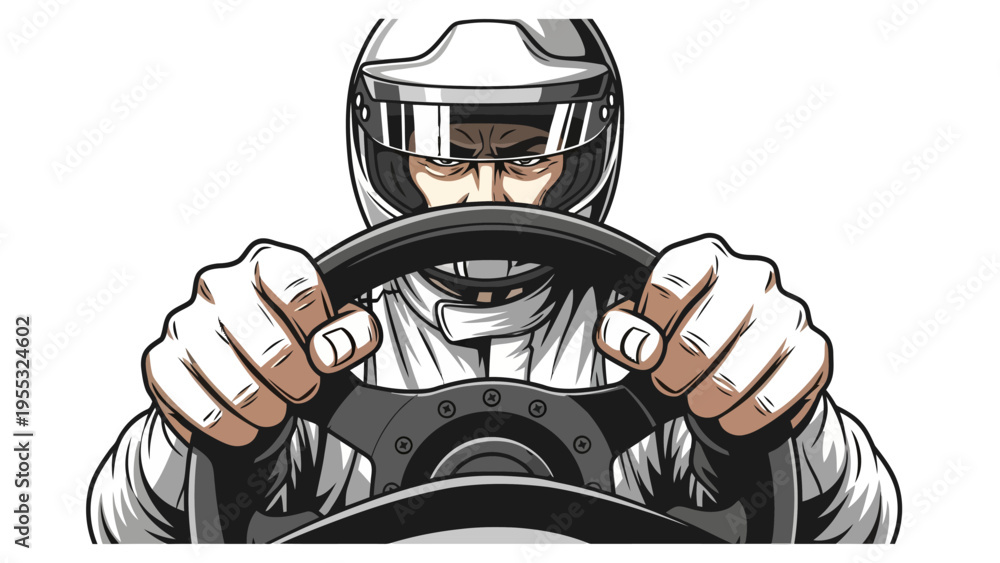 Obraz premium Racing Driver Wearing Helmet.