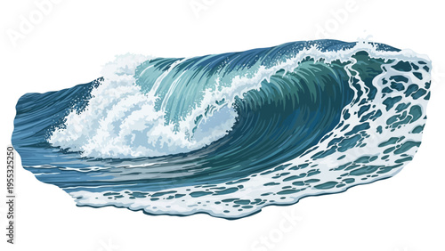 Large Ocean Wave Crashing.