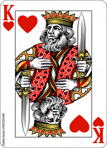 King of Hearts design from a new original deck of playing cards.