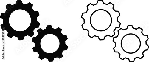 Gears mechanism industrial Vector
