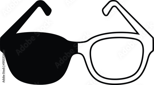 Half glasses black and white Vector