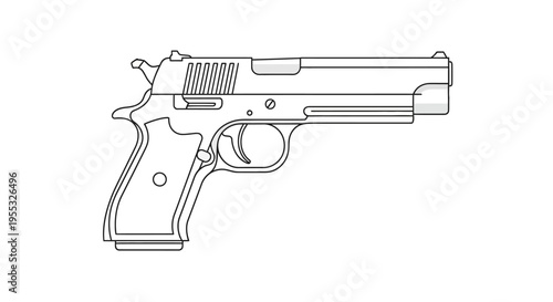 Handgun Pistol Side View.