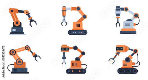 Industrial Robot Arms Set.