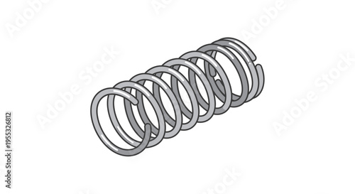 Metal Coil Spring Isolated.