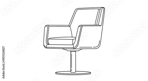 Modern Chair Line Drawing.