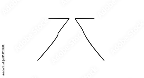 Minimalist Deer Antlers Illustration.