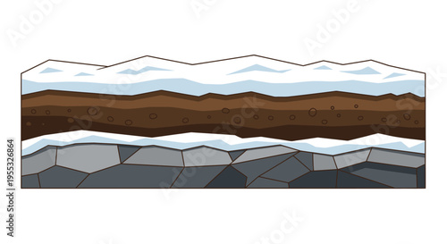 Mountain Landscape Geological Layers.