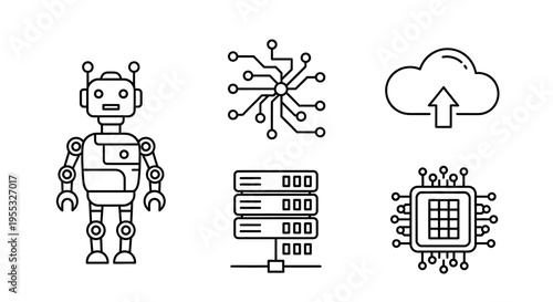 Robot and Technology Icons.