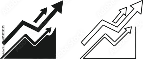 Free Download Growth graph chart with arrows Vector - GFXLoad