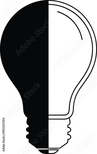 Lightbulb idea concept black white Vector