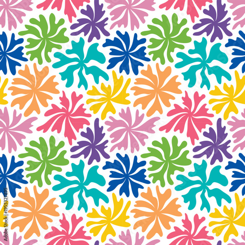 Festive petal design. Vibrant celebration floral motif. Bright floral pattern with lively scattered petals. Colorful seamless floral design featuring energetic dispersed petals for celebrations