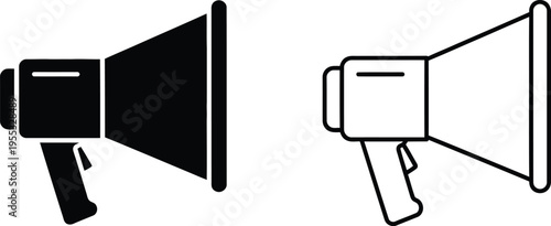 Megaphone loudspeaker black and white Vector