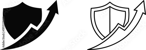 Shield with arrow upward Vector