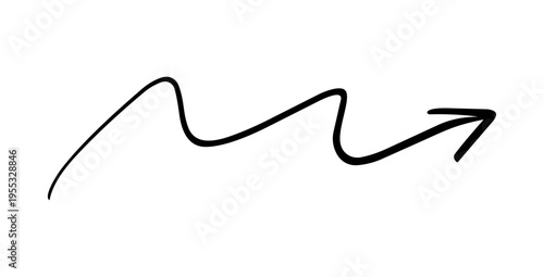 手書きのうねうねした矢印 ベクター