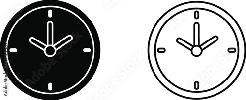 Clock faces in black and white Vector