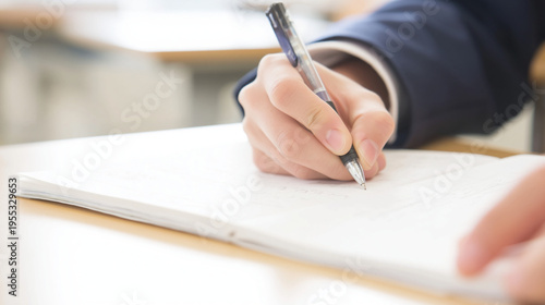 模造紙で探究学習をする高校生の手元