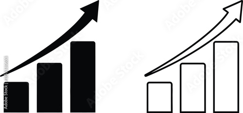 Business growth chart graphs Vector