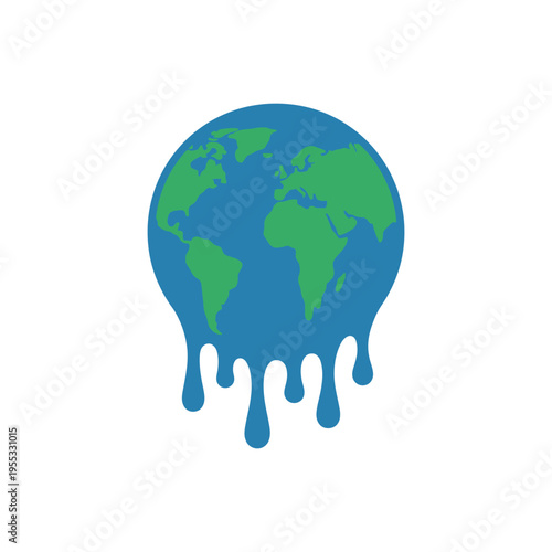 A striking illustration for World Meteorological Day, depicting planet Earth melting as a stark visual metaphor for the urgent global warming and climate change crisis