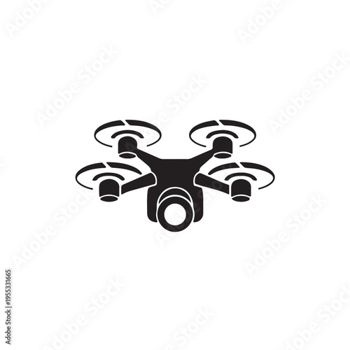 Drone icon simple vector design, unmanned aerial vehicle with integrated camera