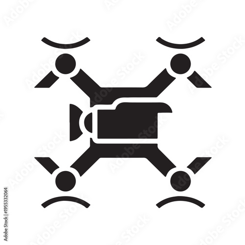 Drone icon simple vector design, unmanned aerial vehicle for photography and videography