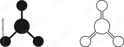 Molecular structure black and white Vector